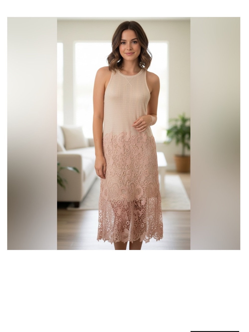 NWT Free People Nora Crochet Midi Dress
